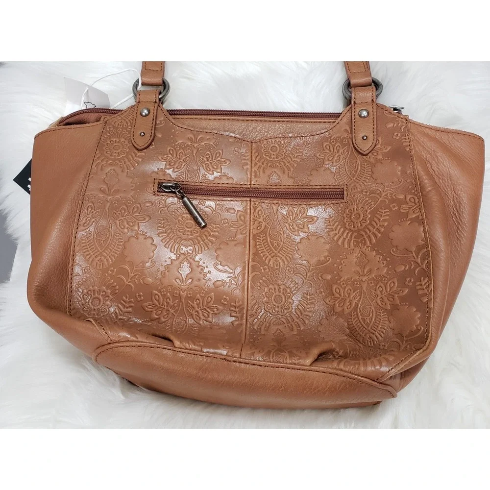 NEW The Sak Bolinas Leather Satchel Shoulder Bag Brown Vintage 109177 $249 purse